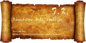 Teschler Kálmán névjegykártya