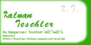 kalman teschler business card